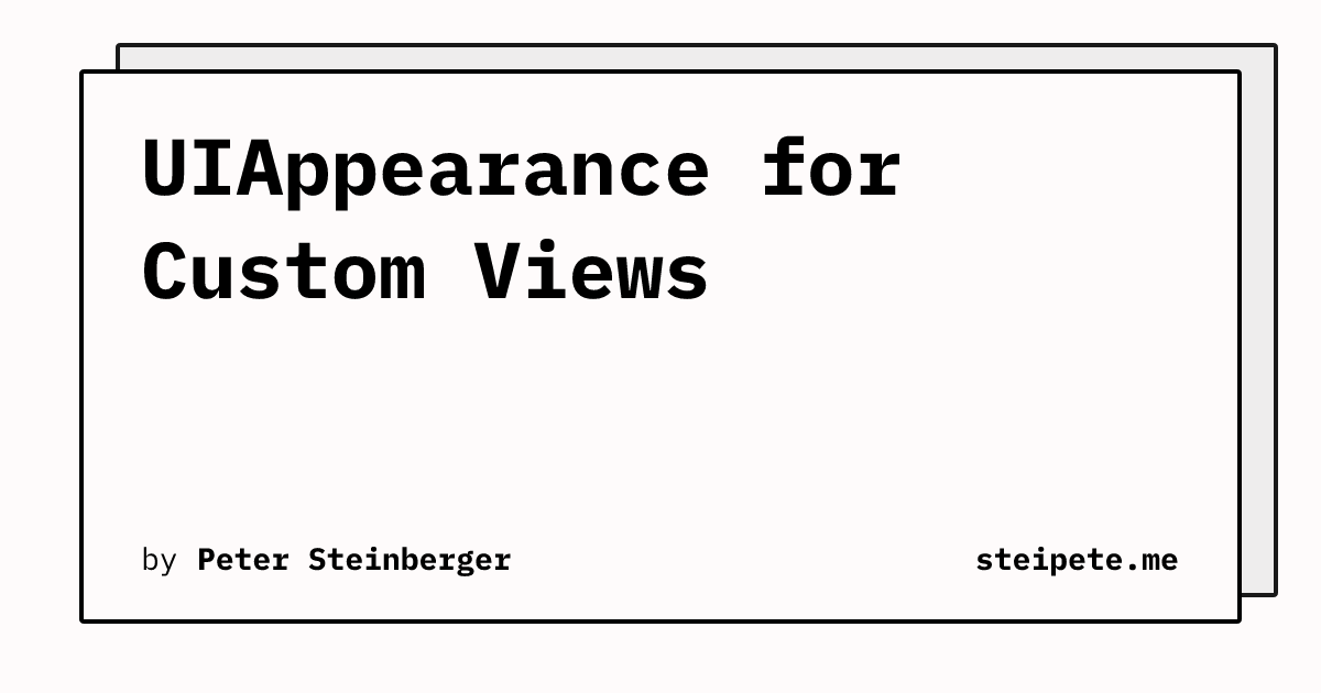 自定义视图的UIAppearance